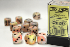 CHESSEX - FESTIVE 12D6 CIRCUS/BLACK 16MM